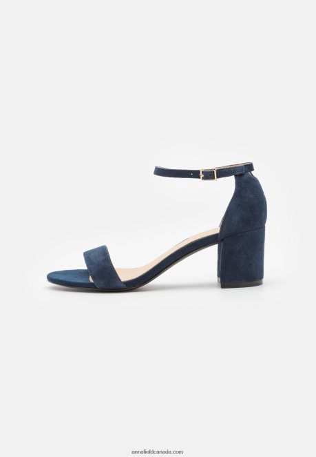 Anna Field Women Leather Sandals Dark Blue H42J4Z1415