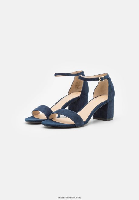 Anna Field Women Leather Sandals Dark Blue H42J4Z1415