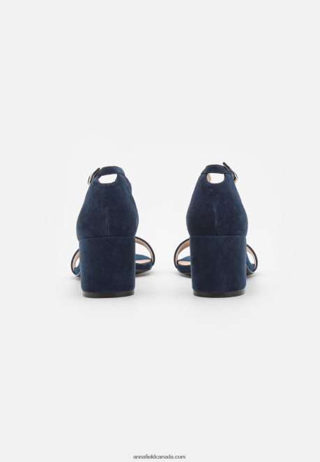 Anna Field Women Leather Sandals Dark Blue H42J4Z1415