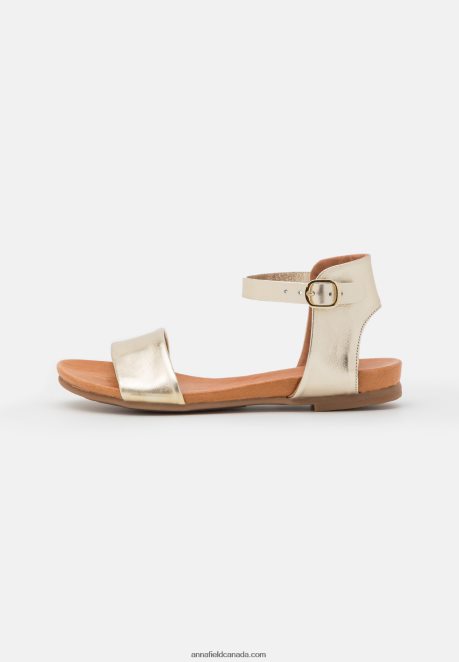 Anna Field Women Leather Sandals Gold-Coloured H42J4Z1371