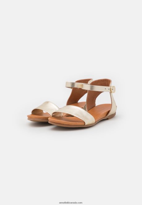 Anna Field Women Leather Sandals Gold-Coloured H42J4Z1371