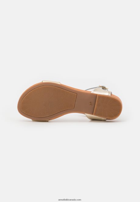 Anna Field Women Leather Sandals Gold-Coloured H42J4Z1371