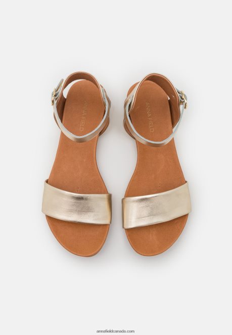 Anna Field Women Leather Sandals Gold-Coloured H42J4Z1371