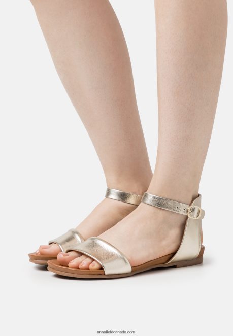 Anna Field Women Leather Sandals Gold H42J4Z1244