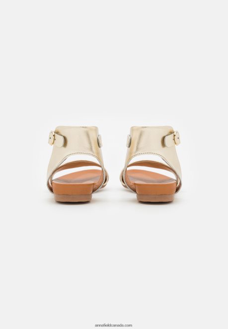 Anna Field Women Leather Sandals Gold H42J4Z1244