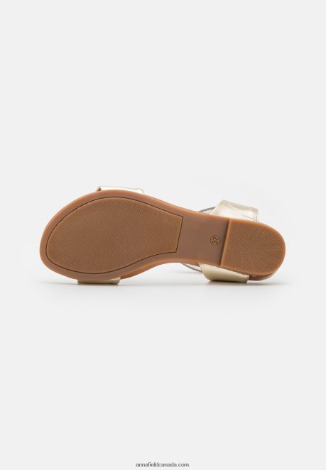 Anna Field Women Leather Sandals Gold H42J4Z1244