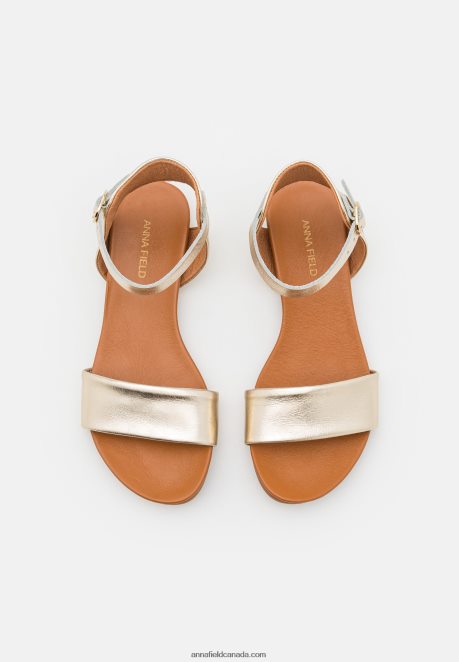 Anna Field Women Leather Sandals Gold H42J4Z1244