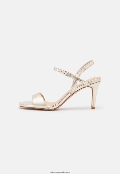 Anna Field Women Leather Sandals Gold H42J4Z1246