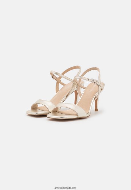 Anna Field Women Leather Sandals Gold H42J4Z1246