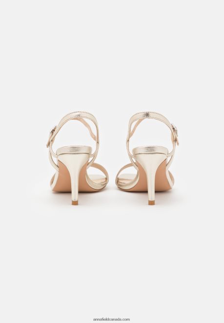 Anna Field Women Leather Sandals Gold H42J4Z1246
