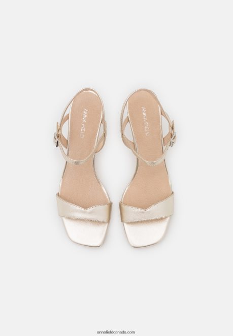 Anna Field Women Leather Sandals Gold H42J4Z1246