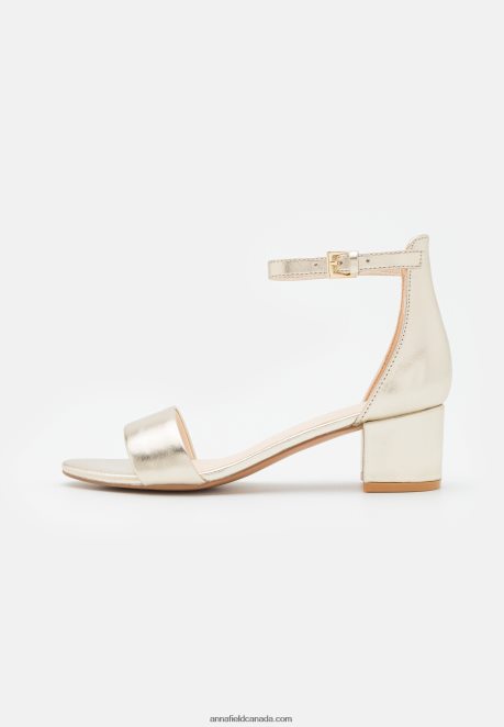 Anna Field Women Leather Sandals Gold H42J4Z1301