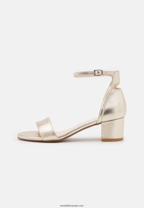 Anna Field Women Leather Sandals Gold H42J4Z1318