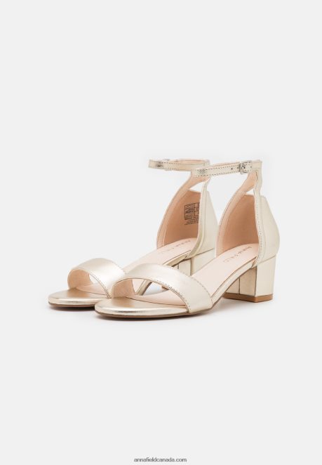 Anna Field Women Leather Sandals Gold H42J4Z1318