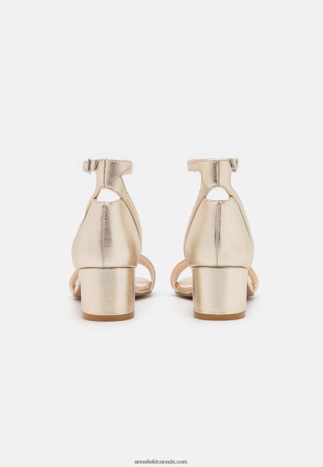 Anna Field Women Leather Sandals Gold H42J4Z1318