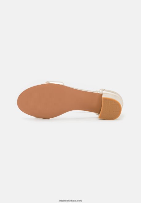 Anna Field Women Leather Sandals Gold H42J4Z1318