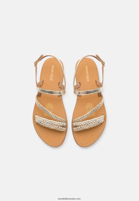 Anna Field Women Leather Sandals Gold H42J4Z1337