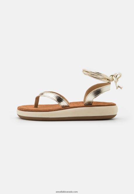 Anna Field Women Leather Sandals Gold H42J4Z1390