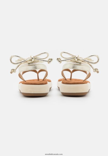 Anna Field Women Leather Sandals Gold H42J4Z1390