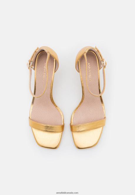 Anna Field Women Leather Sandals Gold H42J4Z1409