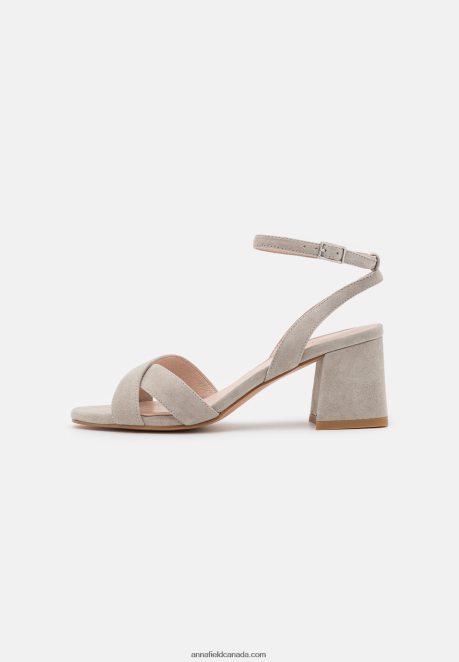 Anna Field Women Leather Sandals Grey H42J4Z1393