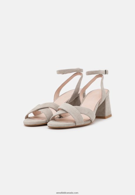 Anna Field Women Leather Sandals Grey H42J4Z1393