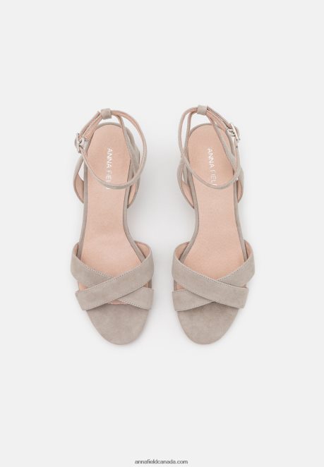 Anna Field Women Leather Sandals Grey H42J4Z1393