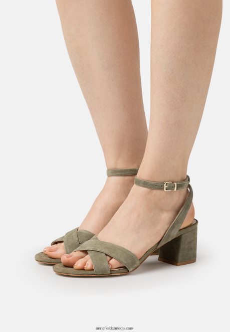 Anna Field Women Leather Sandals Khaki H42J4Z1330