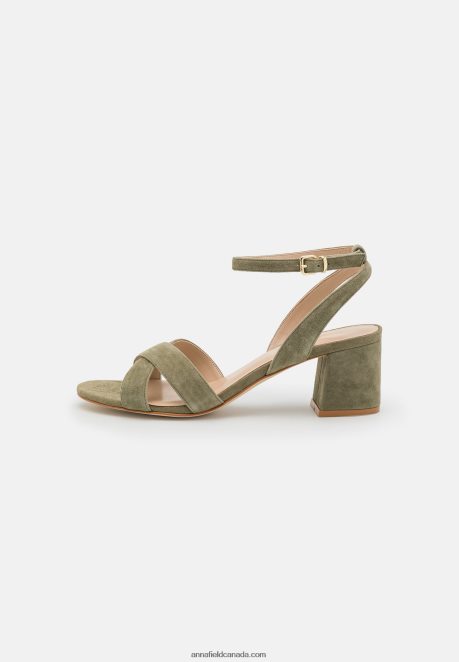 Anna Field Women Leather Sandals Khaki H42J4Z1330