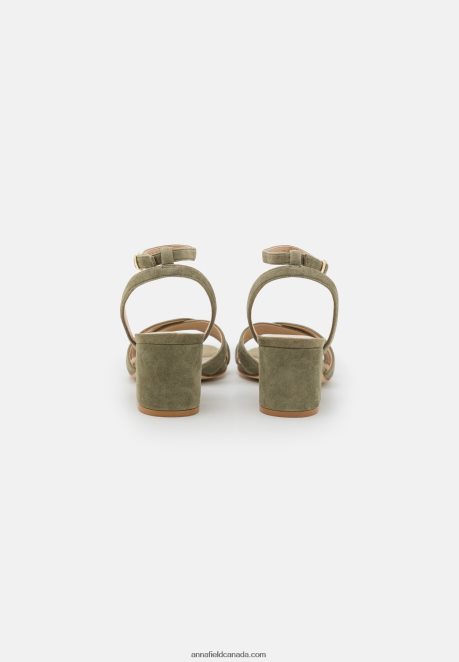 Anna Field Women Leather Sandals Khaki H42J4Z1330