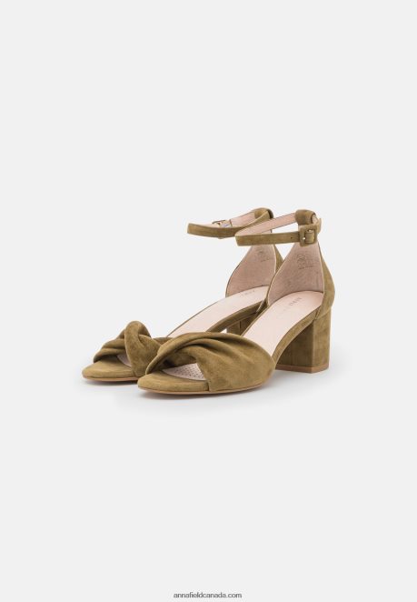 Anna Field Women Leather Sandals Khaki H42J4Z1332