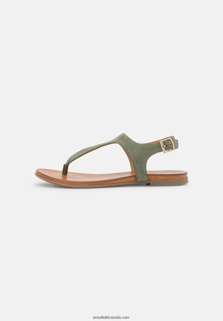 Anna Field Women Leather Sandals Khaki H42J4Z1399