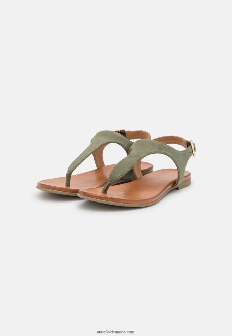 Anna Field Women Leather Sandals Khaki H42J4Z1399