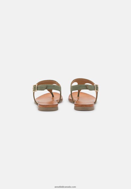 Anna Field Women Leather Sandals Khaki H42J4Z1399