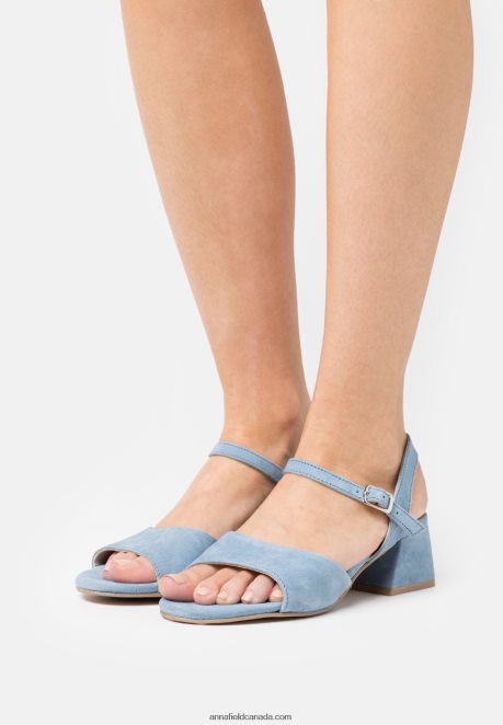 Anna Field Women Leather Sandals Light Blue H42J4Z1382