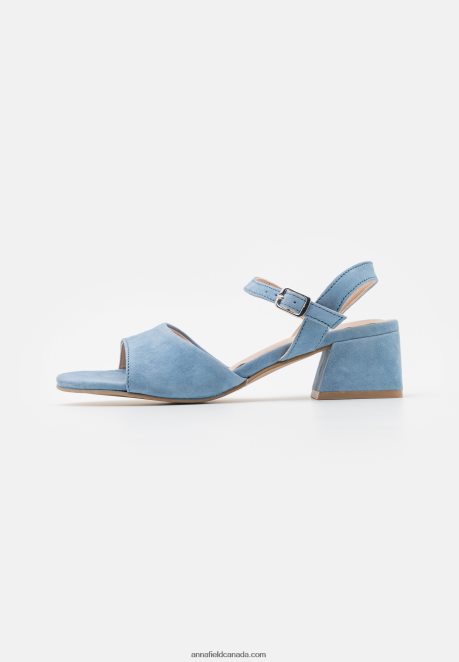 Anna Field Women Leather Sandals Light Blue H42J4Z1382