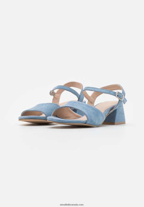 Anna Field Women Leather Sandals Light Blue H42J4Z1382