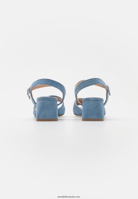 Anna Field Women Leather Sandals Light Blue H42J4Z1382