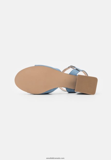 Anna Field Women Leather Sandals Light Blue H42J4Z1382