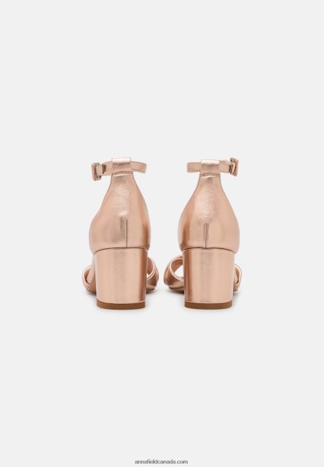 Anna Field Women Leather Sandals Rose Gold-Coloured H42J4Z1310