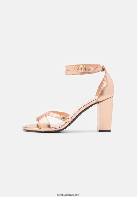 Anna Field Women Leather Sandals Rose Gold Coloured H42J4Z1392