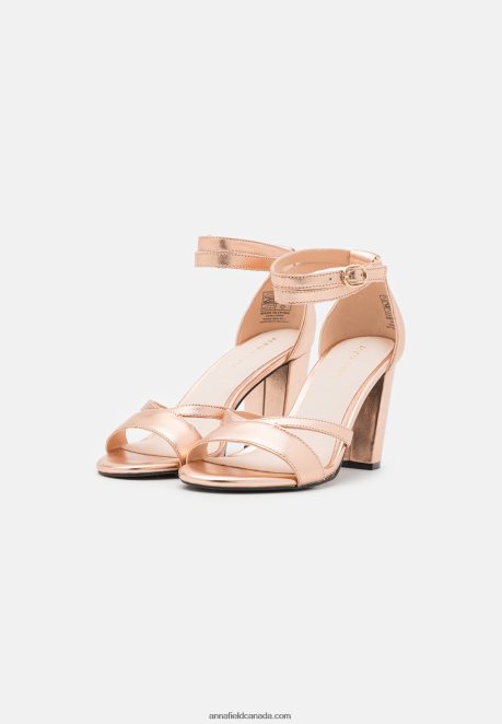 Anna Field Women Leather Sandals Rose Gold Coloured H42J4Z1392