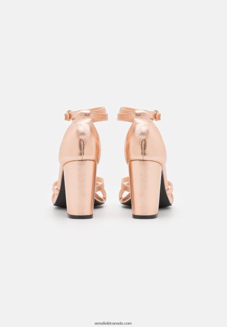 Anna Field Women Leather Sandals Rose Gold Coloured H42J4Z1392