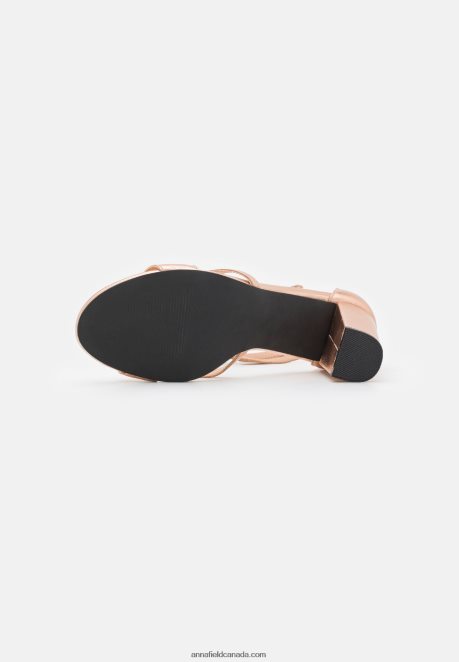 Anna Field Women Leather Sandals Rose Gold Coloured H42J4Z1392