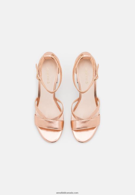 Anna Field Women Leather Sandals Rose Gold Coloured H42J4Z1392