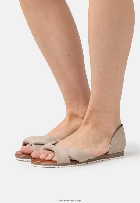 Anna Field Women Leather Sandals Taupe H42J4Z1251