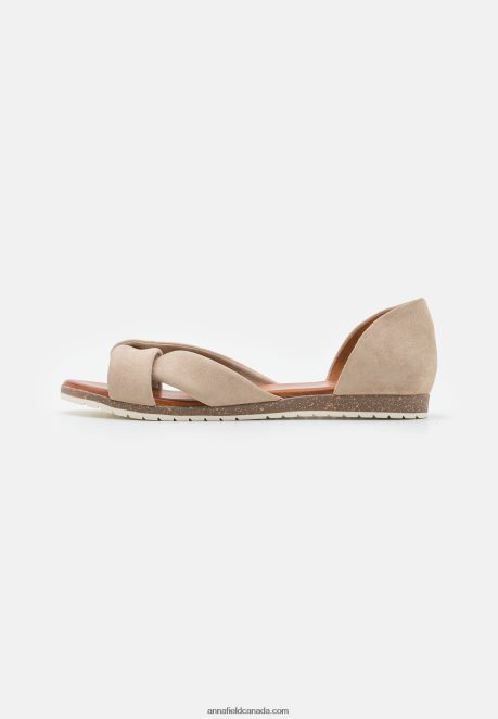 Anna Field Women Leather Sandals Taupe H42J4Z1251