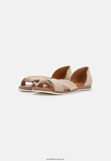 Anna Field Women Leather Sandals Taupe H42J4Z1251