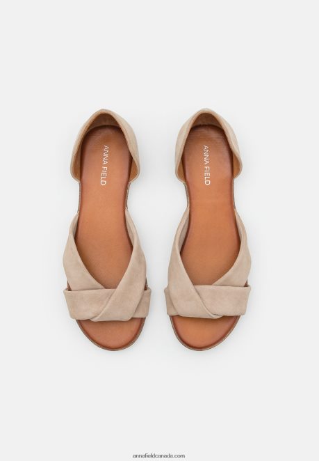Anna Field Women Leather Sandals Taupe H42J4Z1251