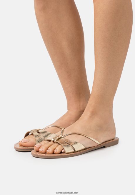 Anna Field Women Mules Gold H42J4Z1880